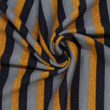 Dark Blue Vertical-Stripe Chunky Knit, Polyester — photo 2