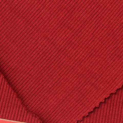 Viscose Stretch Rib Knit Fabric, 270 gsm, 120 cm — Red, ref EF-247940
