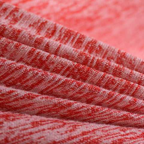 Yarn-Dyed Polyester Viscose Stretch Chunky Knit Fabric, 135 gsm, 170 cm — Red, ref EF-5113