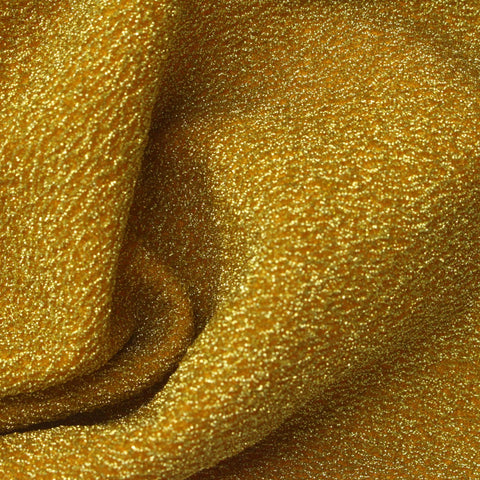 Polyester Metallic Stretch Crepe Fabric, 160 gsm, 150 cm — Yellow