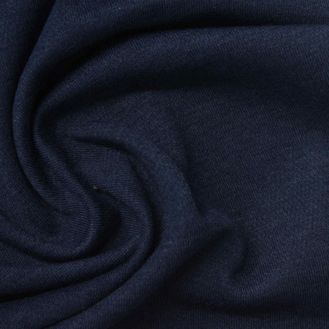Polyester Cotton Birdseye Knit Fabric, 210 gsm, 180 cm — Navy