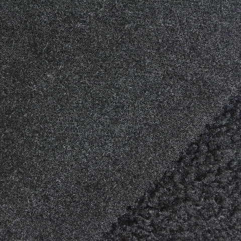 100% Polyester Sherpa Fleece Fabric, 320 gsm, 160 cm — Black