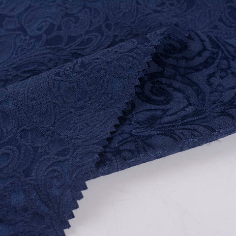 Navy Tone-on-Tone Jacquard, Cotton-Poly