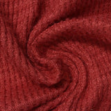 Red Textured Waffle Knit, Polyester — photo 2