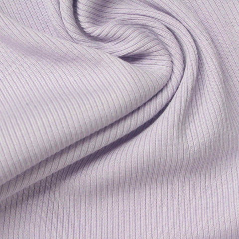 Polyester Cotton Blend Rib Knit Fabric, 329 gsm — Purple
