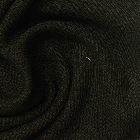 Brushed Polyester Viscose Stretch Rib Knit Fabric, 210 gsm, 160 cm — Khaki