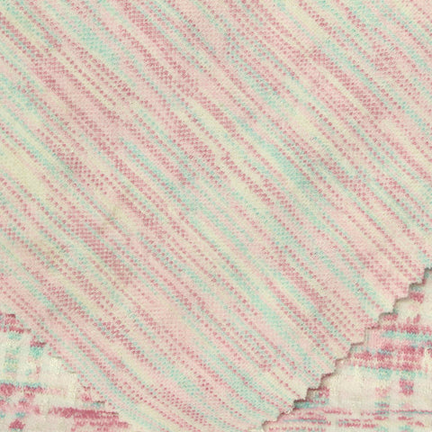 Pink Plaid Jacquard, Poly-Viscose