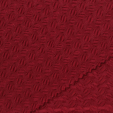 Deep Red Tone-on-Tone Jersey Knit, Polyester