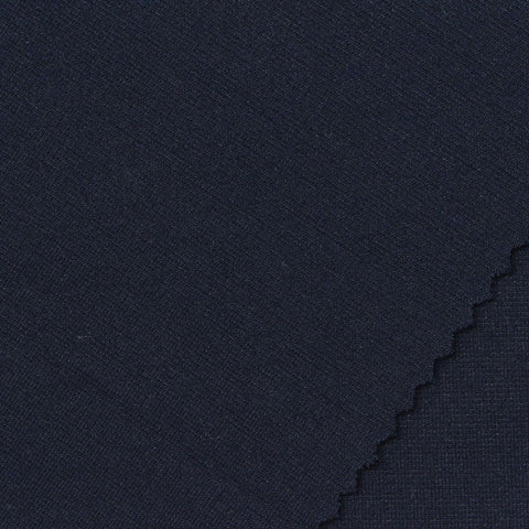 Polyester Viscose Stretch Ponte Knit Fabric, 350 gsm, 160 cm — Navy