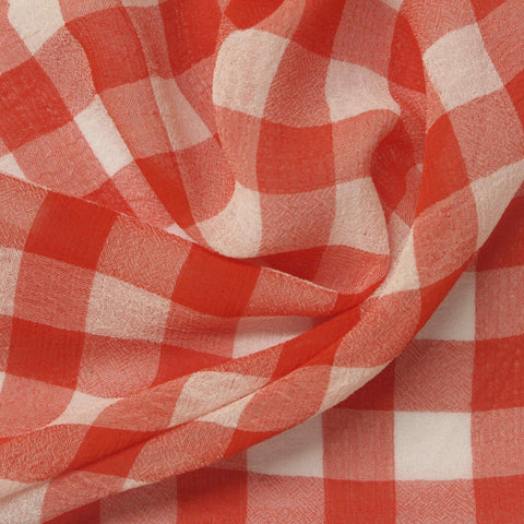 Red Gingham Woven, Polyester
