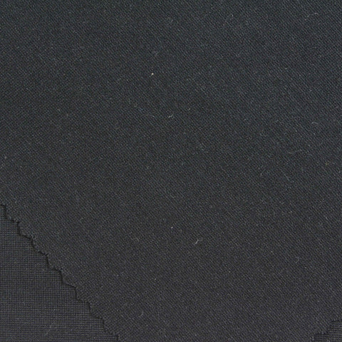Viscose Nylon Stretch Ponte Knit Fabric, 230 gsm, 165 cm — Black