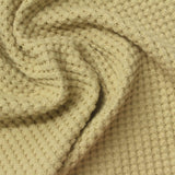 Brushed Polyester Stretch Waffle Knit Fabric, 220 gsm, 140 cm — Beige — photo 2