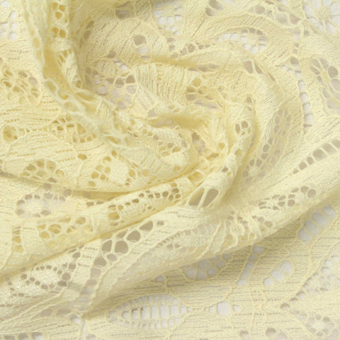 Cream Floral Lace, Nylon, 116 gsm
