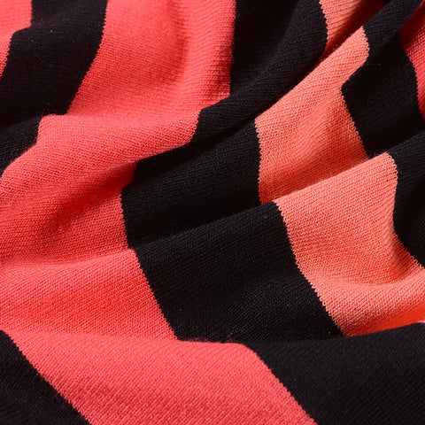 Black Stripes Jersey Knit, Viscose, 155 gsm