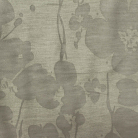 Grey Floral Jersey Knit, Poly-Viscose