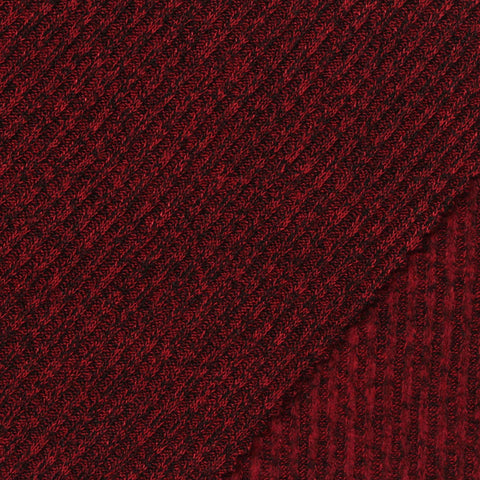 Red Marl Rib Knit, Viscose-Poly, 240 gsm