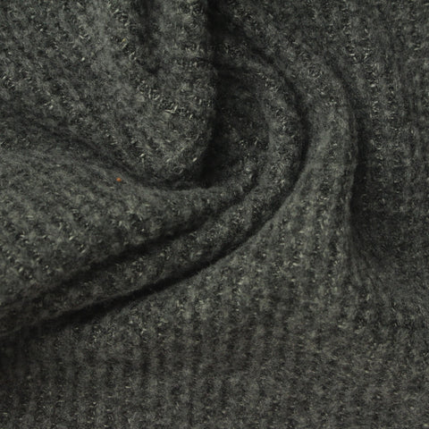 Dark Grey Marl Waffle Knit, Poly-Viscose, 250 gsm