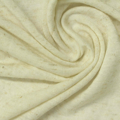 Pale Yellow Marl Jersey Knit, Viscose-Linen