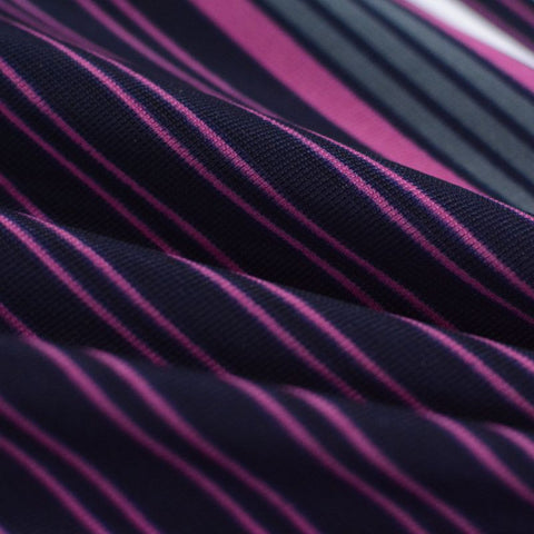Dark Blue Vertical-Stripe Knit, Polyester