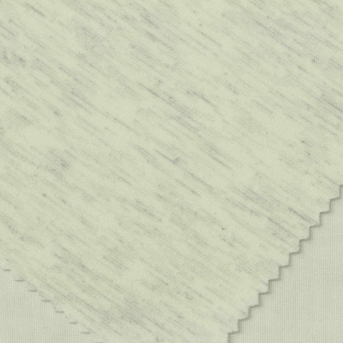 Heather Polyester Viscose Stretch Scuba Knit Fabric, 340 gsm, 160 cm — White