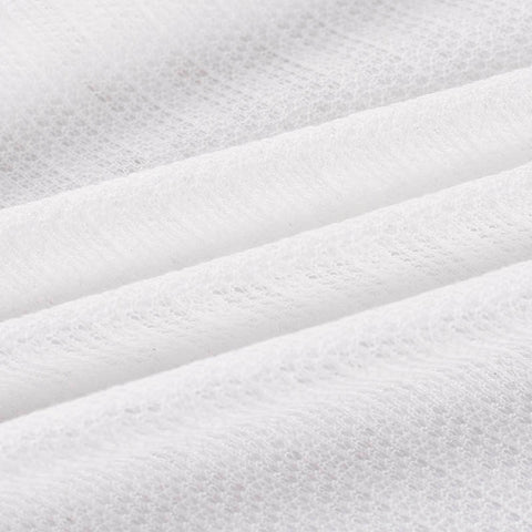 100% Polyester Rib Knit Fabric, 125 gsm, 160 cm — White
