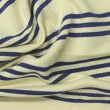 Navy Horizontal-Stripe French Terry, Cotton — photo 2