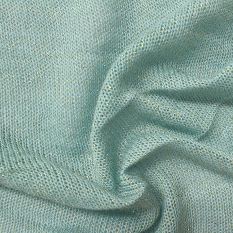 Light Blue Marl Chunky Knit, Polyester, 162 gsm