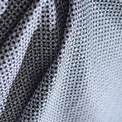 Black Geometric Twill, Cotton