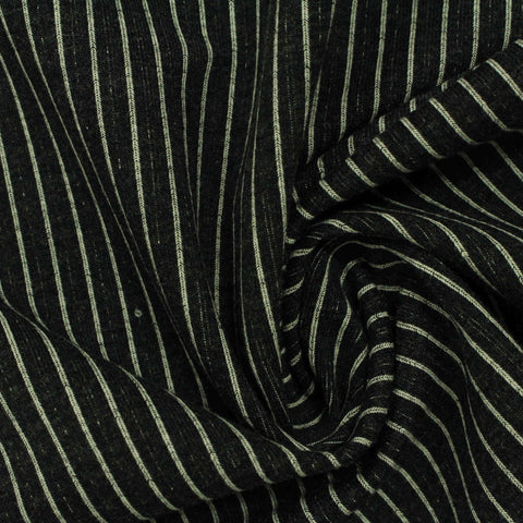 Black Vertical-Pinstripe French Terry, Cotton-Poly