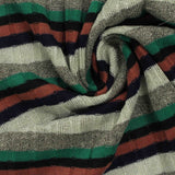 Green Horizontal-Stripe Rib Knit, Polyester — photo 2