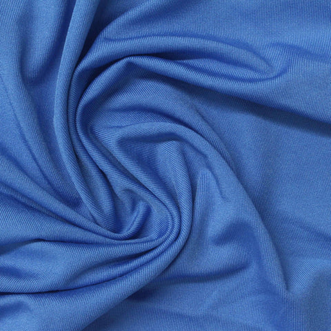 Polyester Stretch Milk Silk Knit Fabric, 200 gsm, 150 cm — Blue