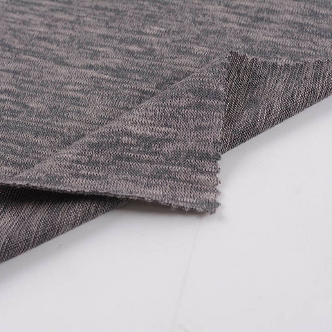 Dark Grey Heathered-Marl Jersey Knit, Poly-Viscose, 270 gsm