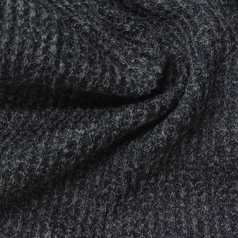 Dark Grey Marl Waffle Knit, Polyester, 310 gsm