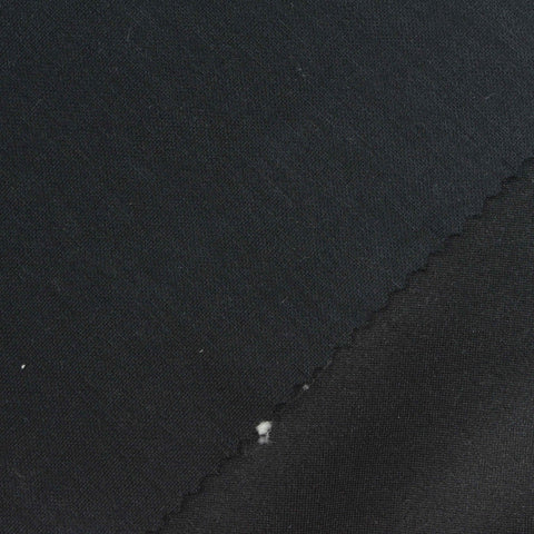 Polyester Viscose Stretch Scuba Knit Fabric, 250 gsm, 156 cm — Black