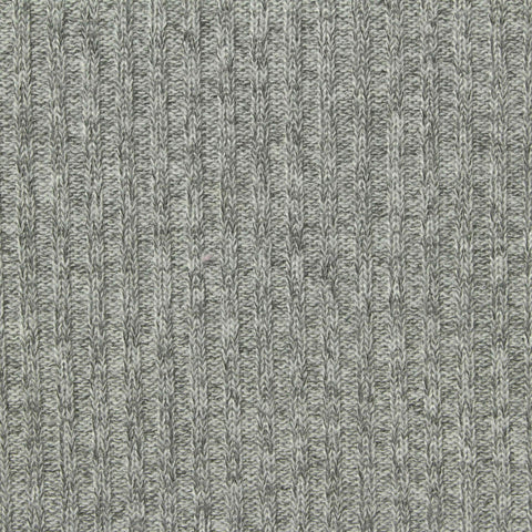 Heather Grey Marl Rib Knit, Poly-Viscose, 220 gsm