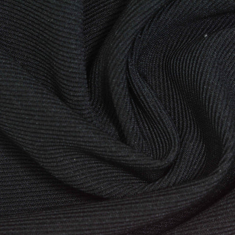 Polyester Stretch Knit Fabric, 290 gsm, 150 cm — Black, ref EF-252259
