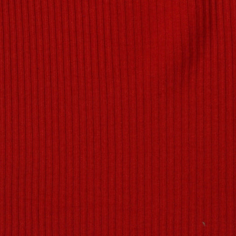 Cotton Viscose Stretch Rib Knit Fabric, 220 gsm, 132 cm — Red
