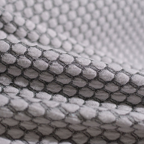 White Honeycomb Jacquard, Poly-Viscose