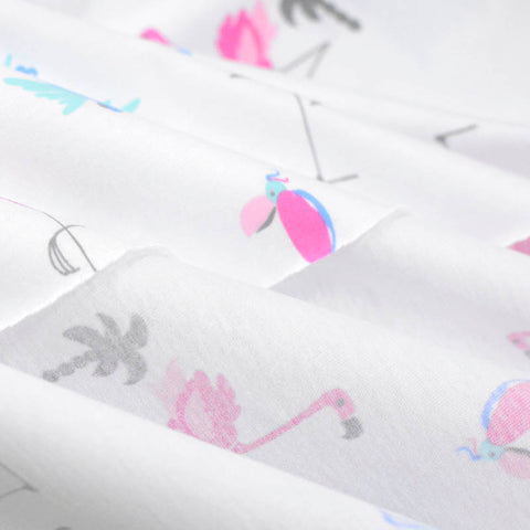 Pink Flamingos Jersey Knit, Cotton
