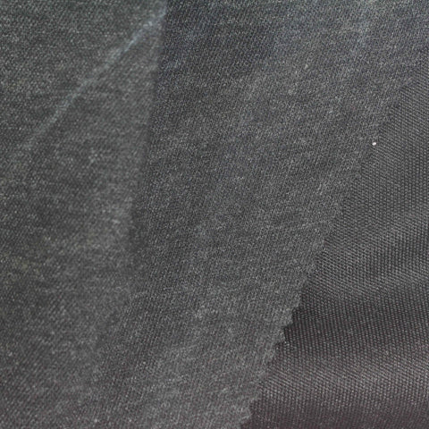 Black Ribbed Rib Knit, Poly-Viscose