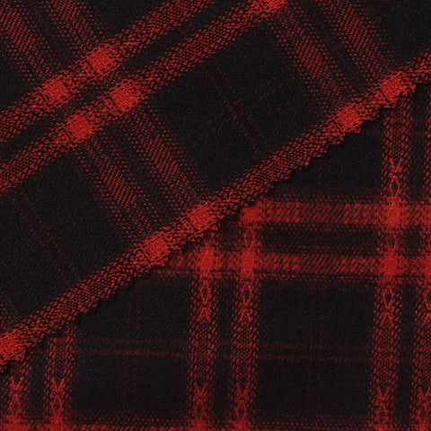 Red Plaid Woven, Poly-Viscose, 285 gsm, 150 cm, ref EF-265177