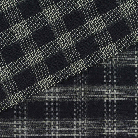 Dark Grey Plaid Woven, Poly-Viscose, 285 gsm, 150 cm, ref EF-265154