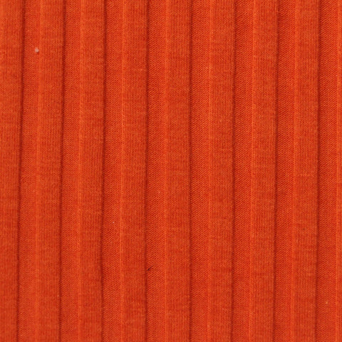 Cotton Viscose Stretch Rib Knit Fabric, 250 gsm, 110 cm — Orange