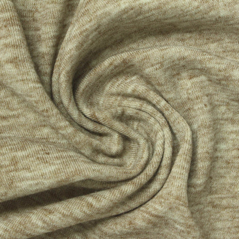 Heathered Beige Marl Rib Knit, Poly-Viscose
