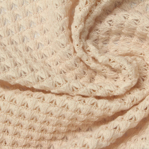 Polyester Stretch Chunky Knit Fabric, 238 gsm, 120 cm — Beige