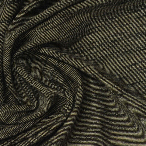 Dark Brown Stripes Jersey Knit, Poly-Viscose