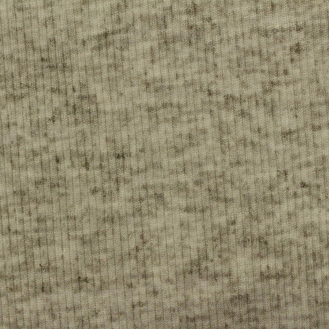 Light Beige Marl Rib Knit, Polyester, 120 gsm