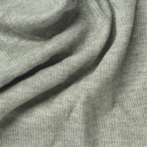 Light Grey Heather Interlock Knit, Cotton-Poly