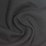 Cotton Polyester Stretch Rib Knit Fabric, 345 gsm, 125 cm — Black — photo 2