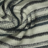 White Horizontal-Stripe Rib Knit, Poly-Viscose — photo 2